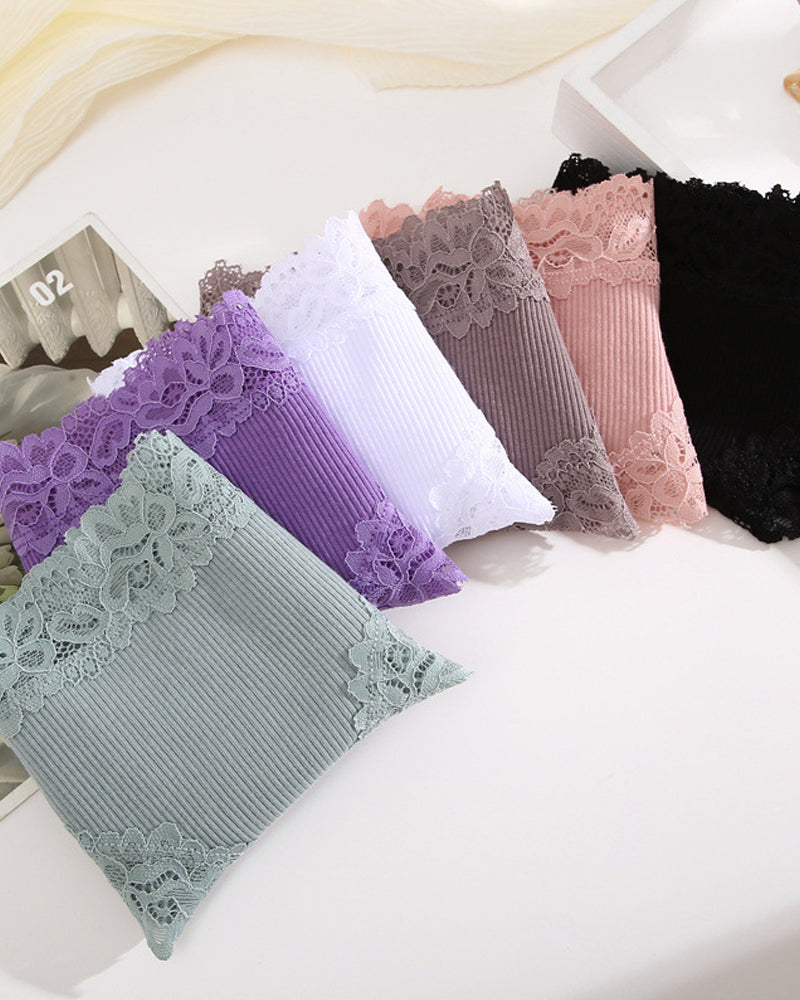 Women's Cotton Panties Lace Low Rise
