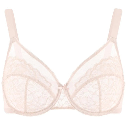 Floral lace shaping plus size bra