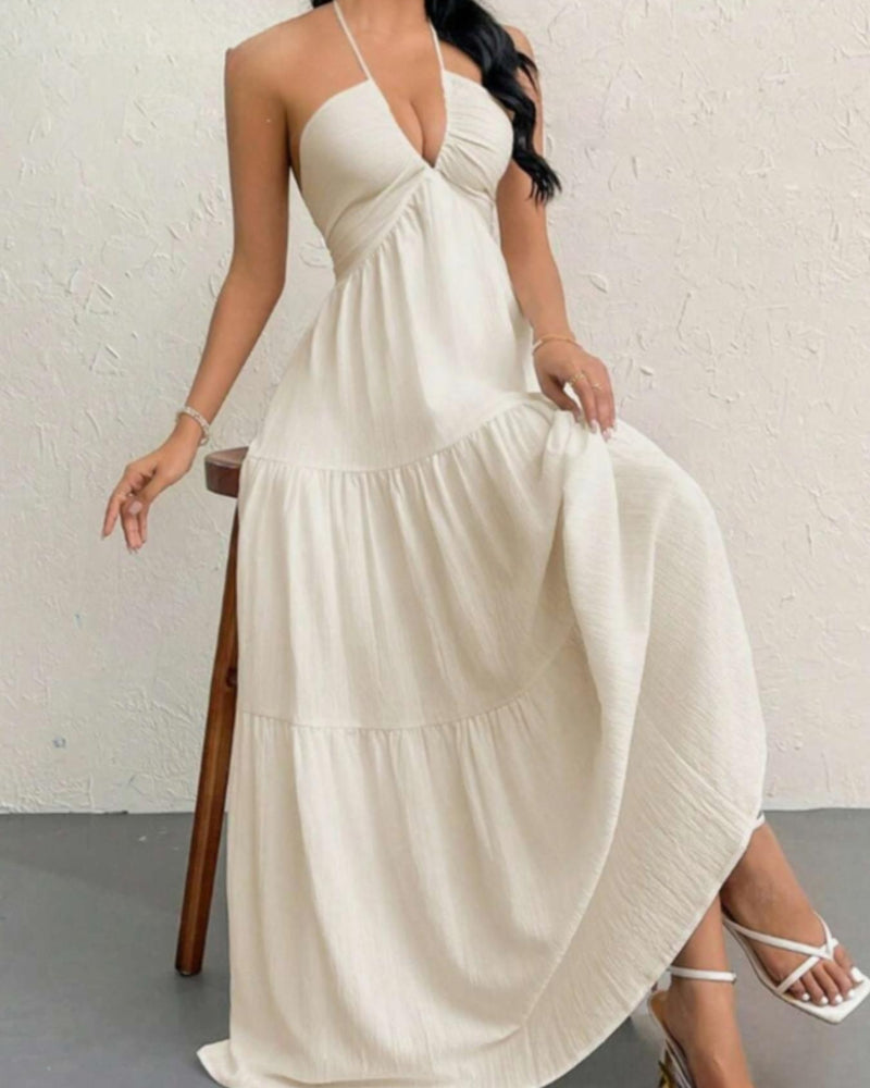 Women's Summer Sleeveless Loose A Line Plain Dress
