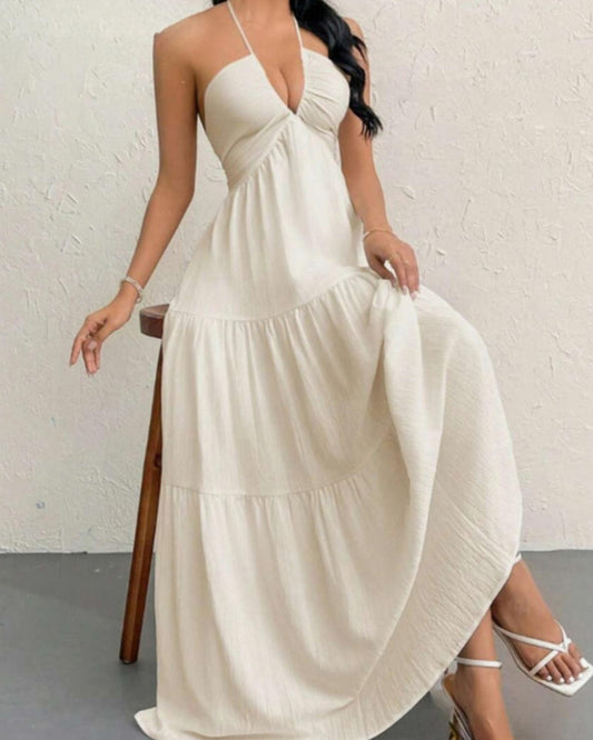 Women's Summer Sleeveless Loose A Line Plain Dress