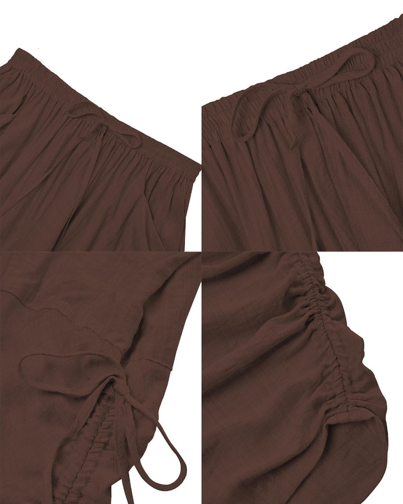 Women's Casual Loose-Fit Wide Leg Pants, All-Season Woven Fabric, Daily Commute