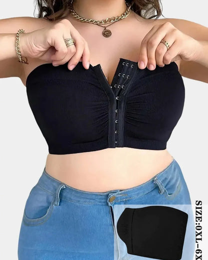Plus Size Front Closure Wireless Full Coverage Supportive Sports Bra