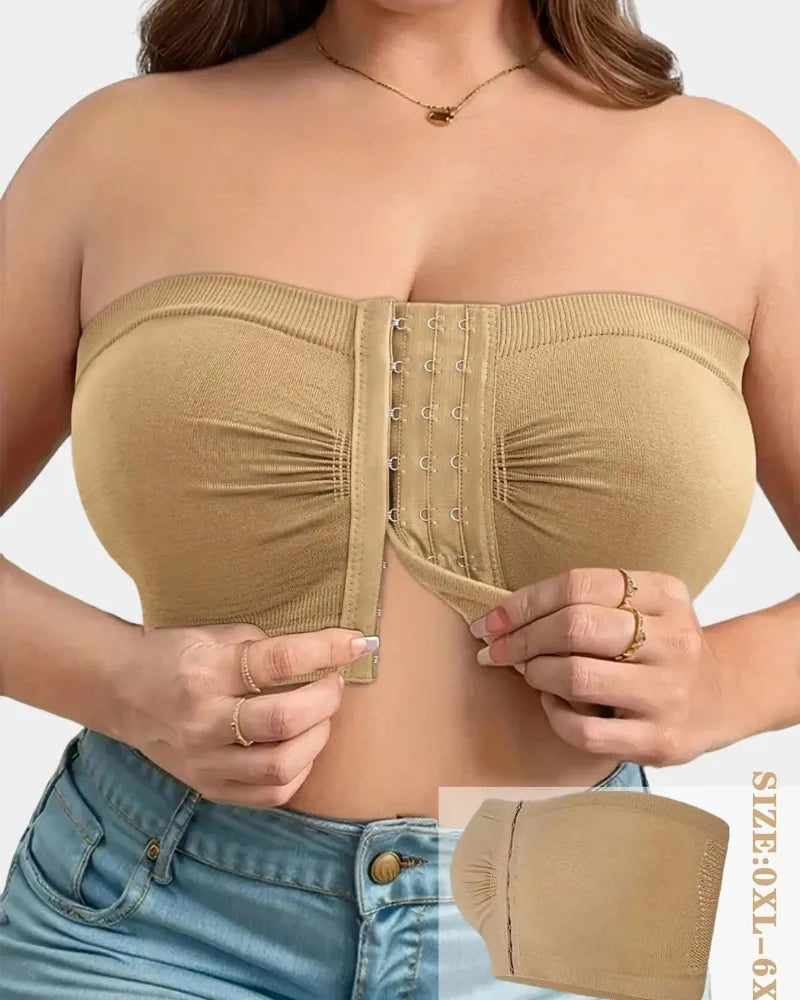Plus Size Front Closure Wireless Full Coverage Supportive Sports Bra