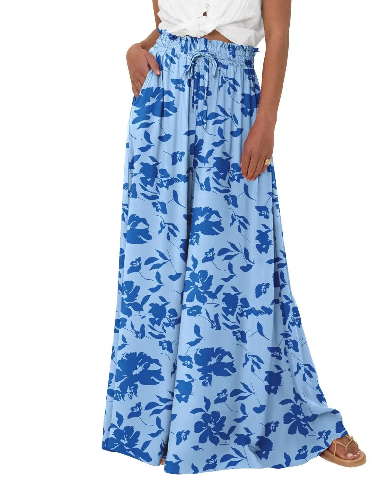 Women High Waist Wide Leg Palazzo Pants with Pockets