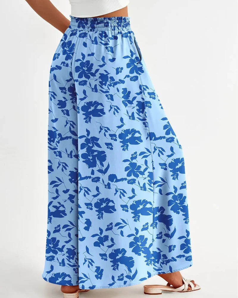 Women High Waist Wide Leg Palazzo Pants with Pockets