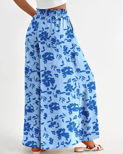Women High Waist Wide Leg Palazzo Pants with Pockets