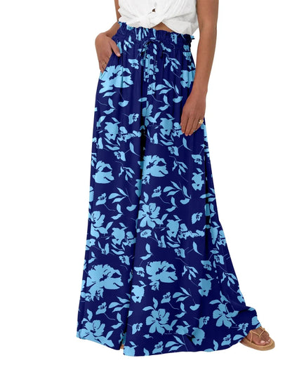 Women High Waist Wide Leg Palazzo Pants with Pockets