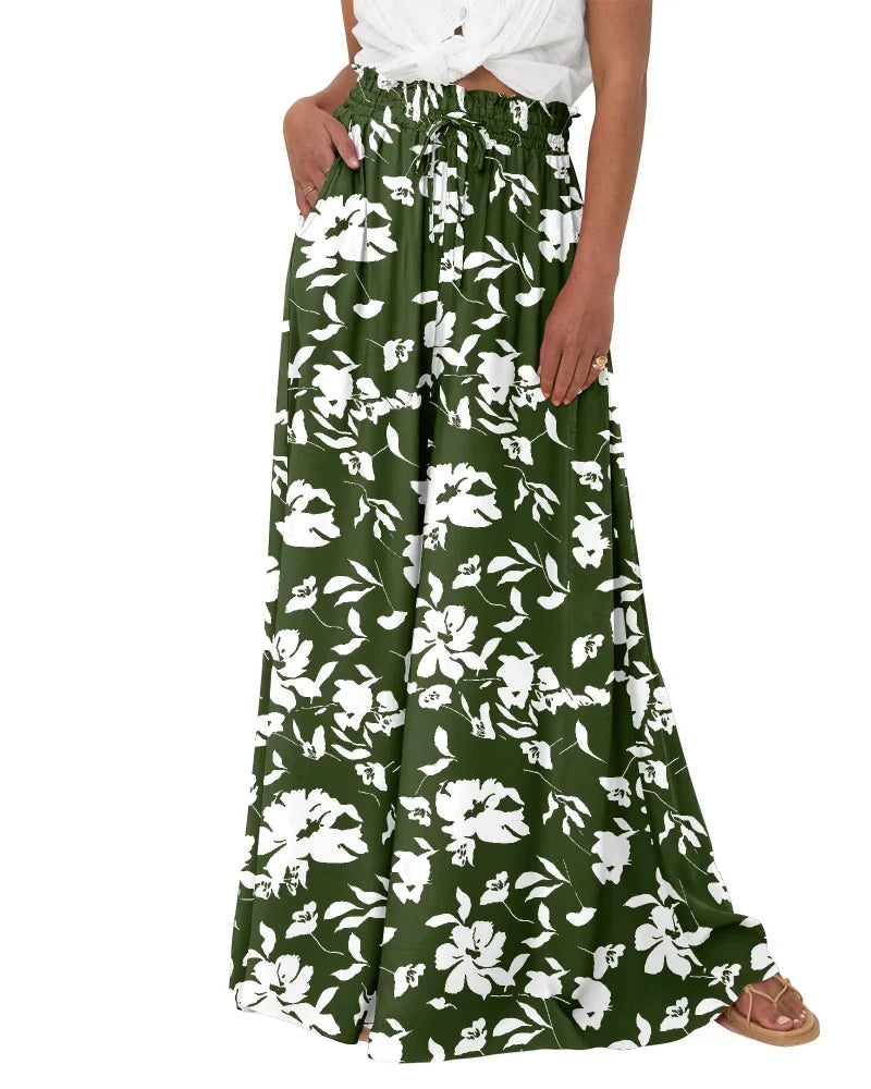 Women High Waist Wide Leg Palazzo Pants with Pockets