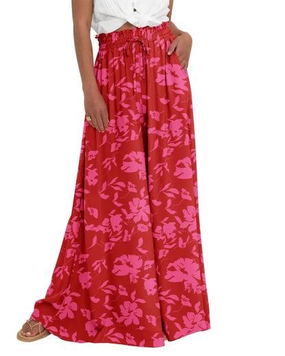 Women High Waist Wide Leg Palazzo Pants with Pockets