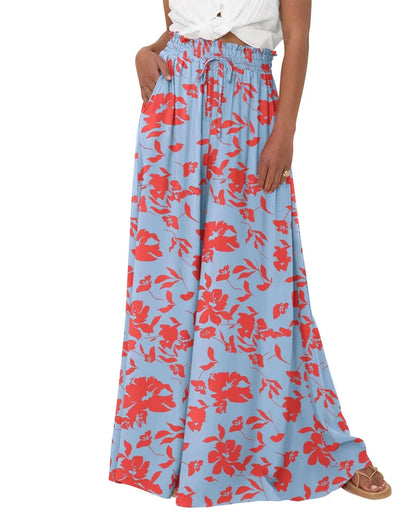 Women High Waist Wide Leg Palazzo Pants with Pockets