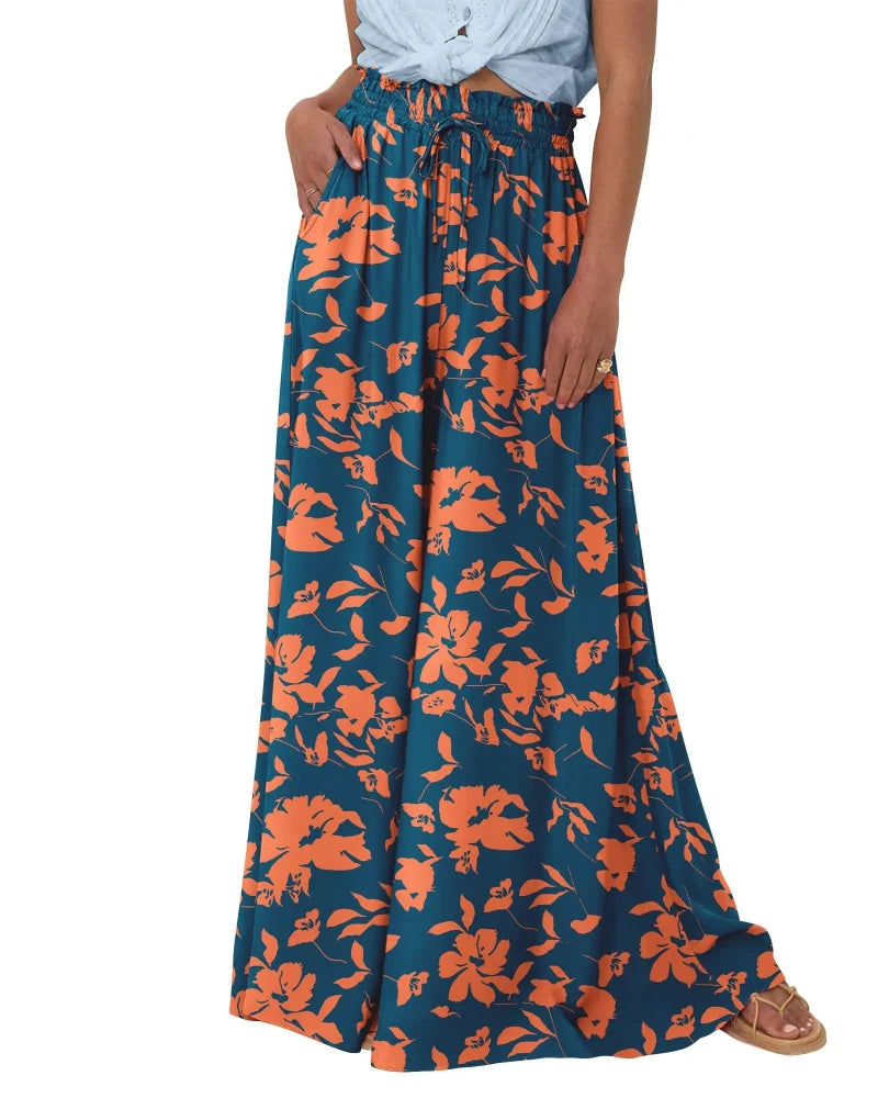 Women High Waist Wide Leg Palazzo Pants with Pockets