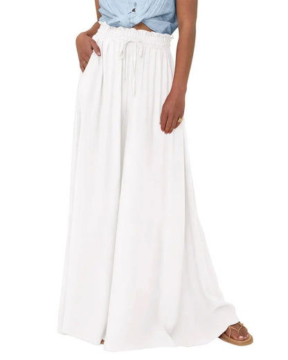 Women High Waist Wide Leg Palazzo Pants with Pockets