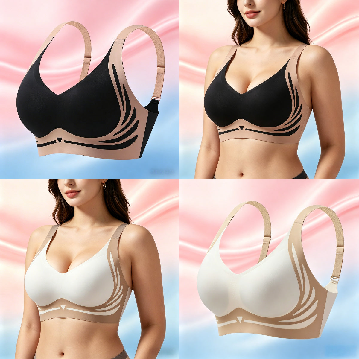 Anti-Sagging Support Shockproof Sports Fixed Cup Bra For Women