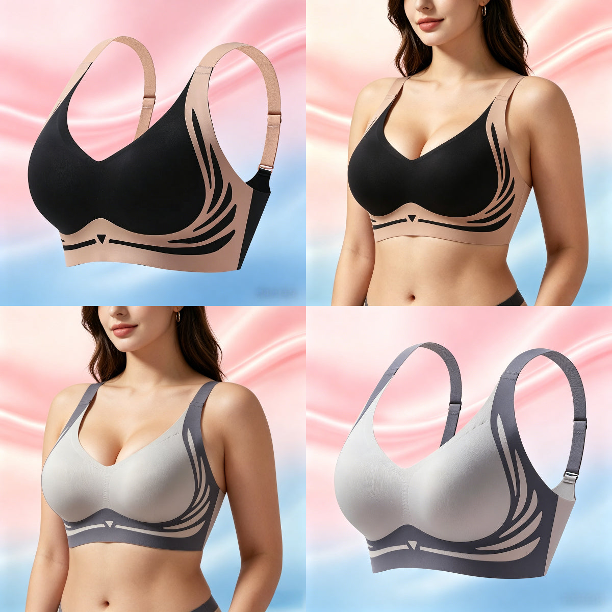 Anti-Sagging Support Shockproof Sports Fixed Cup Bra For Women