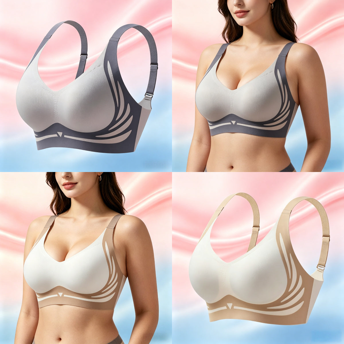 Anti-Sagging Support Shockproof Sports Fixed Cup Bra For Women