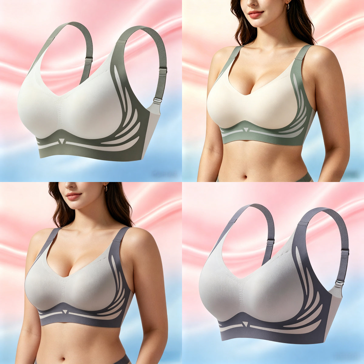 Anti-Sagging Support Shockproof Sports Fixed Cup Bra For Women