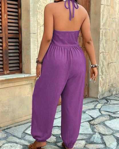 Women’s Pocket Jumpsuit, Sleeveless Casual Plus Size