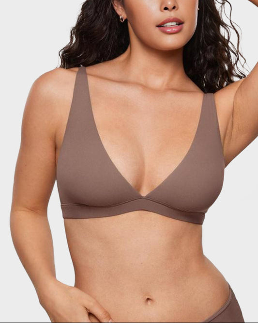 Soft Deep V Bralette, Wire-Free Sleep Bra