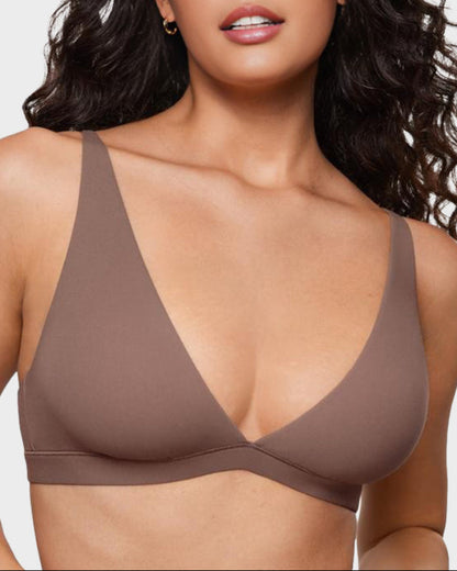 Soft Deep V Bralette, Wire-Free Sleep Bra
