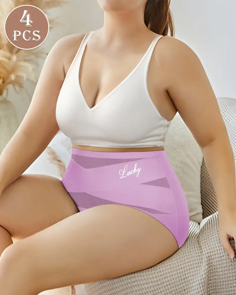High-Waist Tummy Control Seamless Shaping Lucky Panties(4pcs)