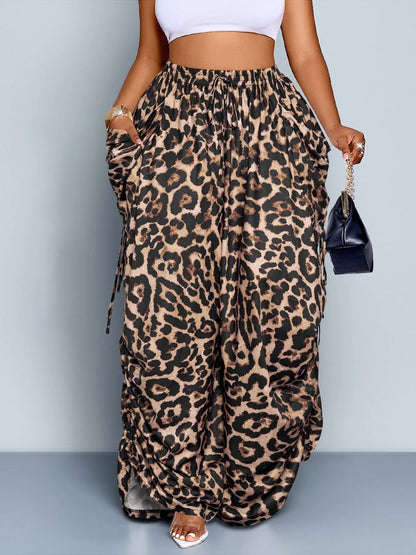 Women's Casual Loose-Fit Wide Leg Pants, All-Season Woven Fabric, Daily Commute