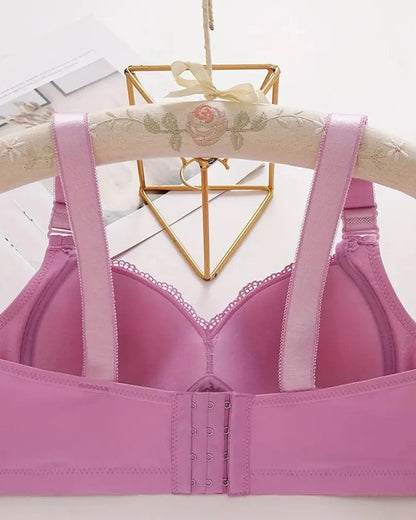 3 Packs Women's Contrast Lace Push Up Bra Soft Breathable Adjustable Bralette