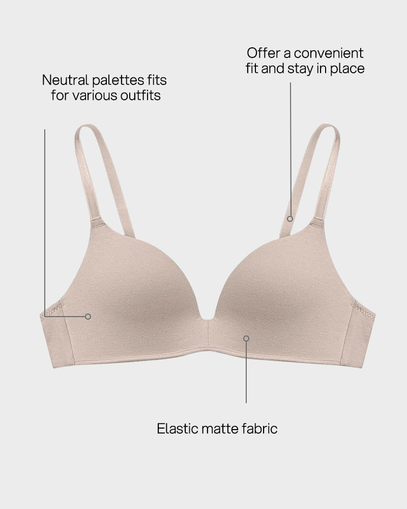 Wire-Free Cotton Lift T-Shirt Bra