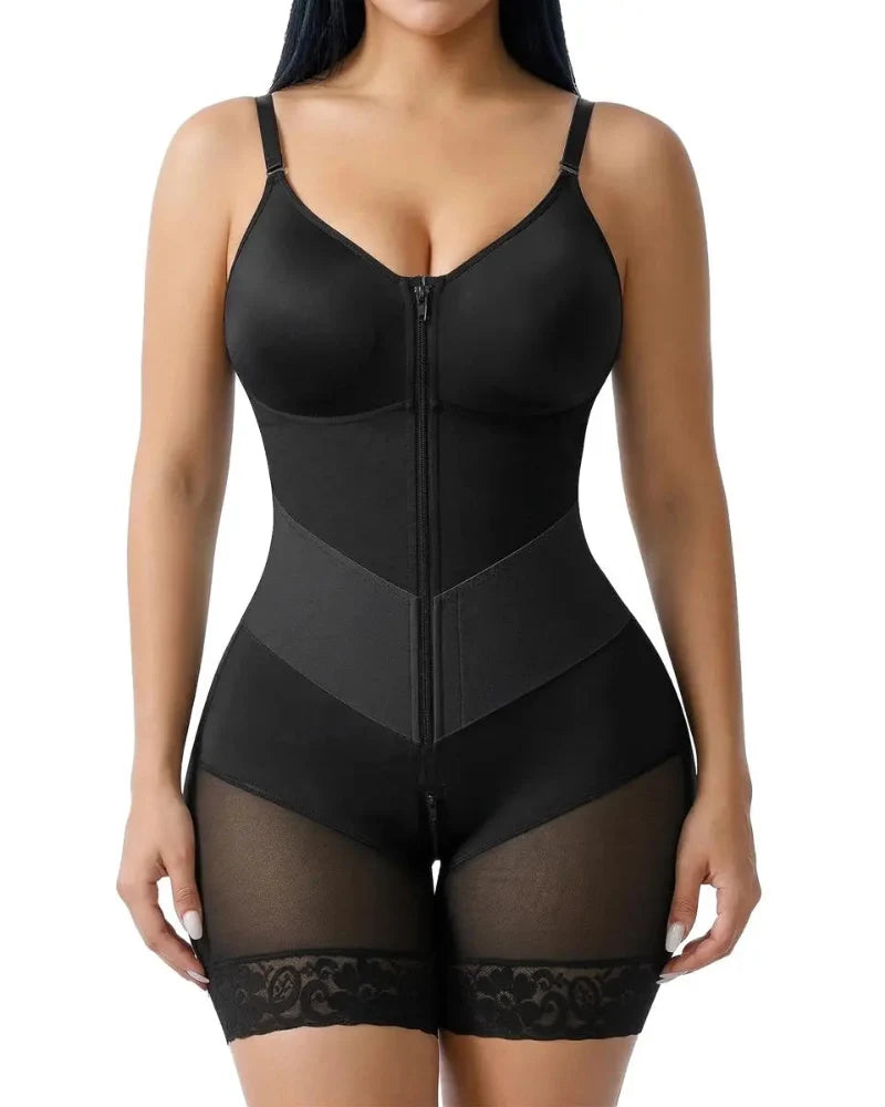 V-shaped zip tummy control shapewear