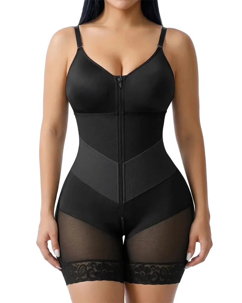 V-shaped zip tummy control shapewear