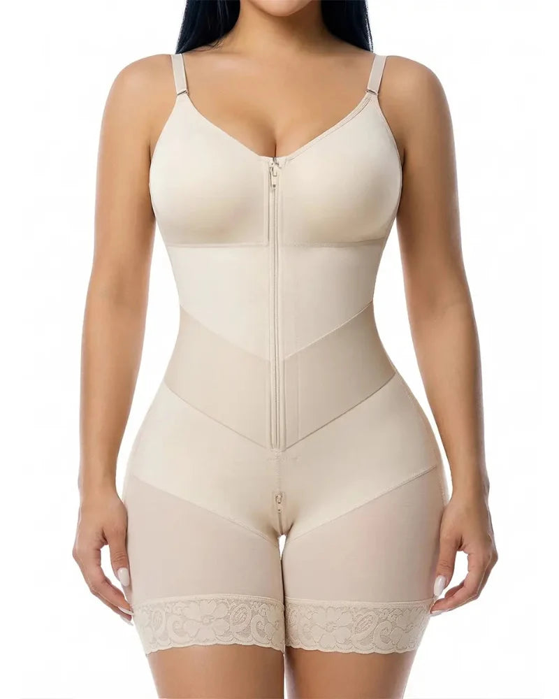 V-shaped zip tummy control shapewear