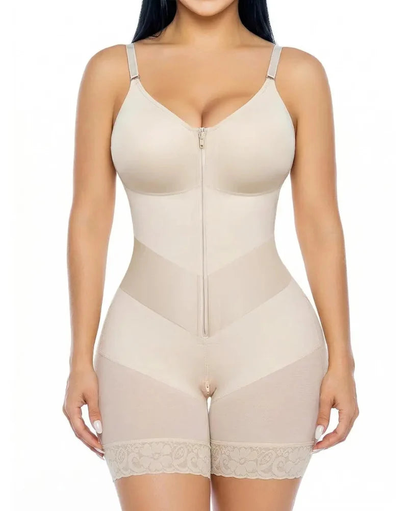 V-shaped zip tummy control shapewear