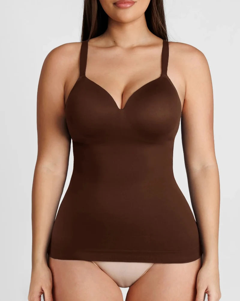 Women's Shaping Bodysuit Tank with Built-In Bra – Slim & Breathable
