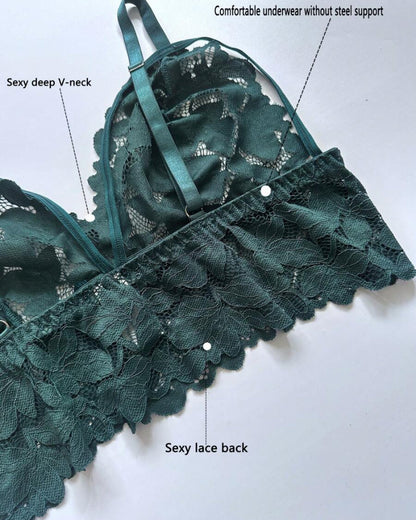 Plus Size Lace Lingerie Set  2-Piece Sexy Sleepwear