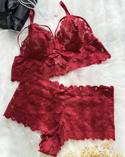 Plus Size Lace Lingerie Set  2-Piece Sexy Sleepwear