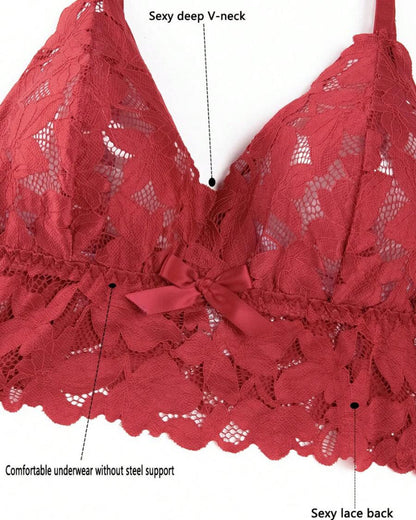 Plus Size Lace Lingerie Set  2-Piece Sexy Sleepwear