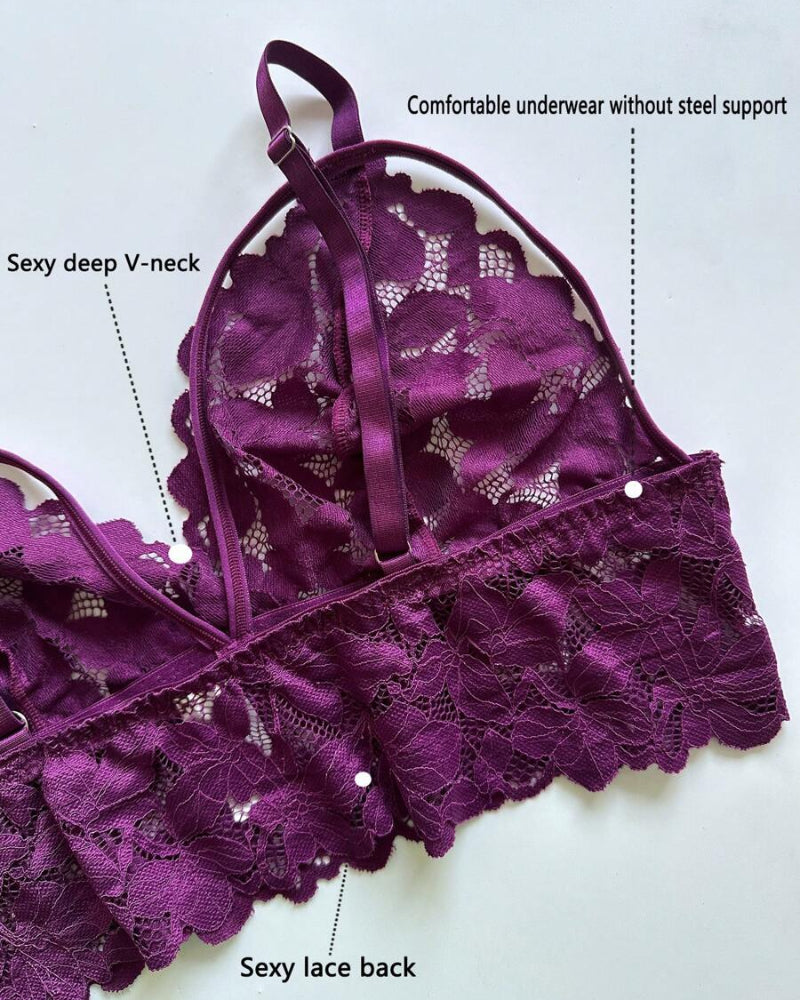 Plus Size Lace Lingerie Set  2-Piece Sexy Sleepwear