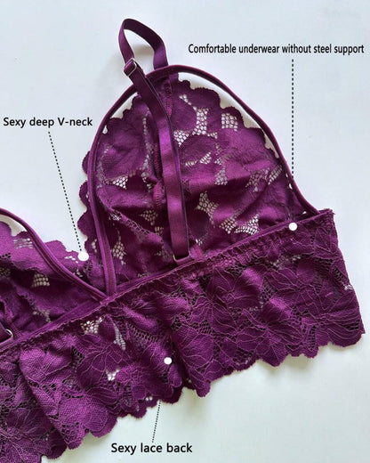 Plus Size Lace Lingerie Set  2-Piece Sexy Sleepwear