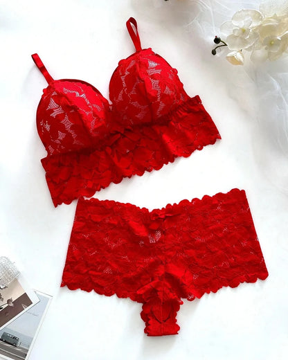 Plus Size Lace Lingerie Set  2-Piece Sexy Sleepwear