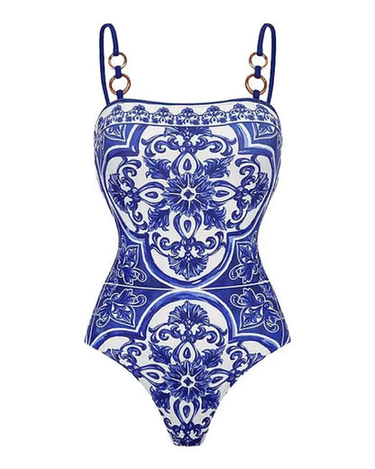 Women’s Print Swimsuit & Skirt Set