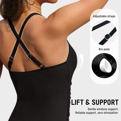 Ruched One-Piece with Tummy-Smoothing Fit