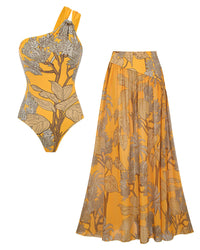 Swimsuit and skirt