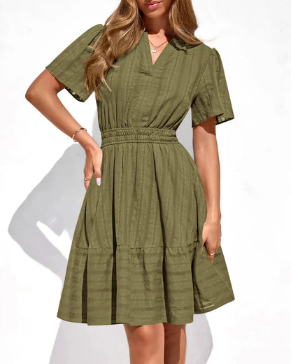 Women’s Spring 2026 V-Neck Mini Dress – Boho Beachwear