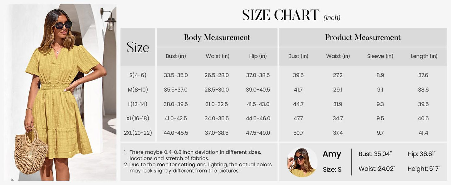 Women’s Spring 2026 V-Neck Mini Dress – Boho Beachwear