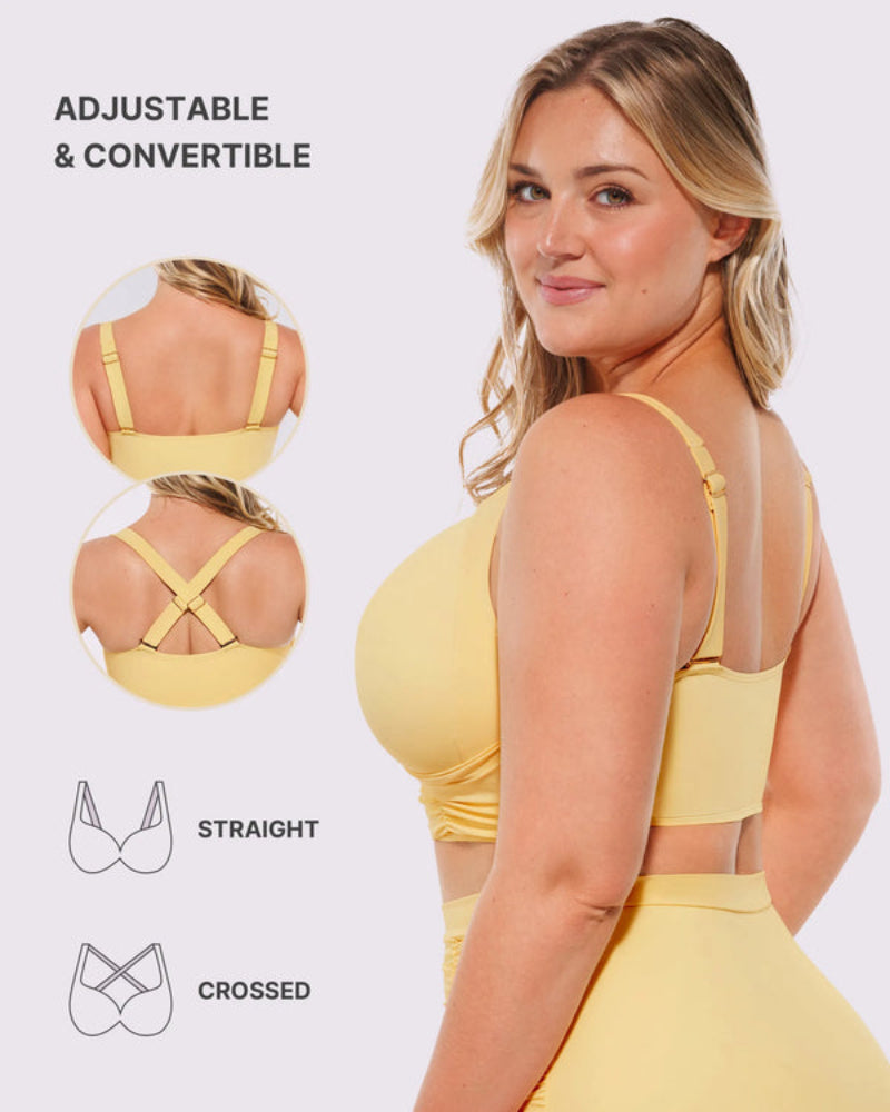 High-waisted shaping two-piece bikini set, designed to create a flattering silhouette