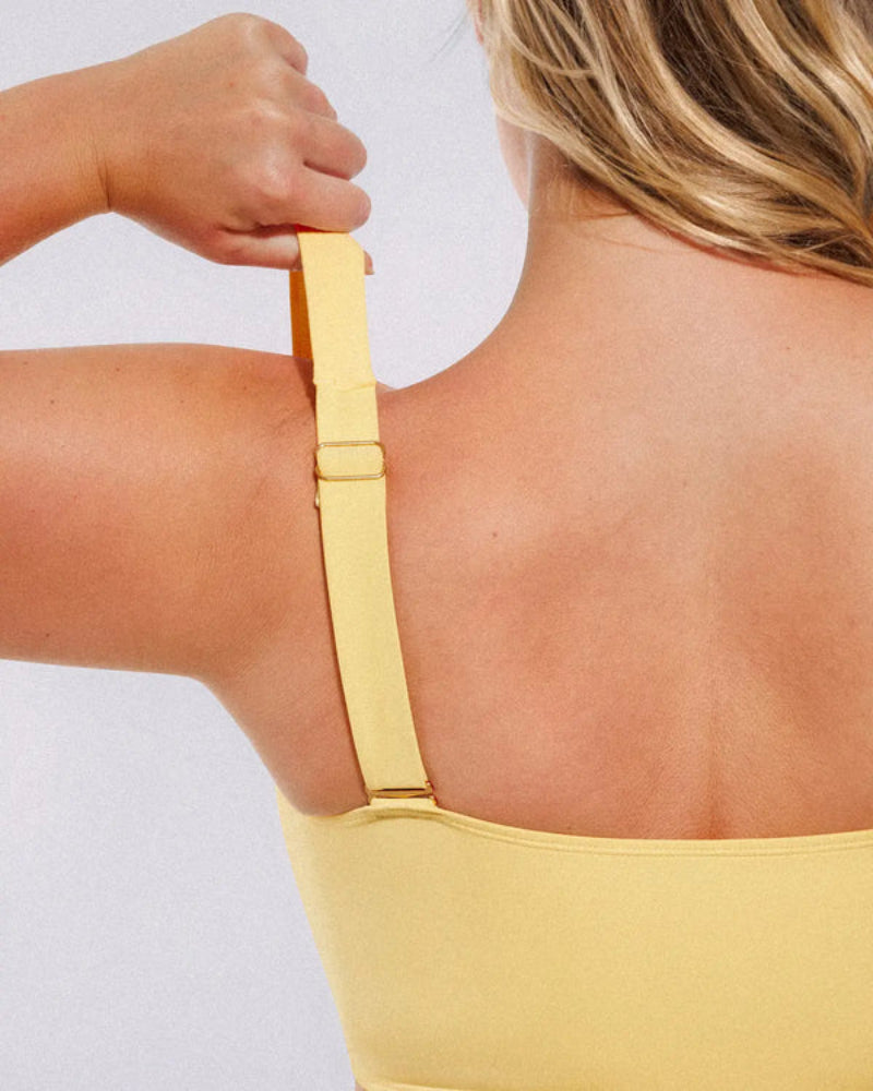 High-waisted shaping two-piece bikini set, designed to create a flattering silhouette