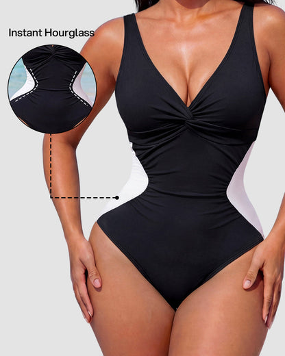 Hourglass™ Ruched Twist Front Slimming One-Piece Swimsuit