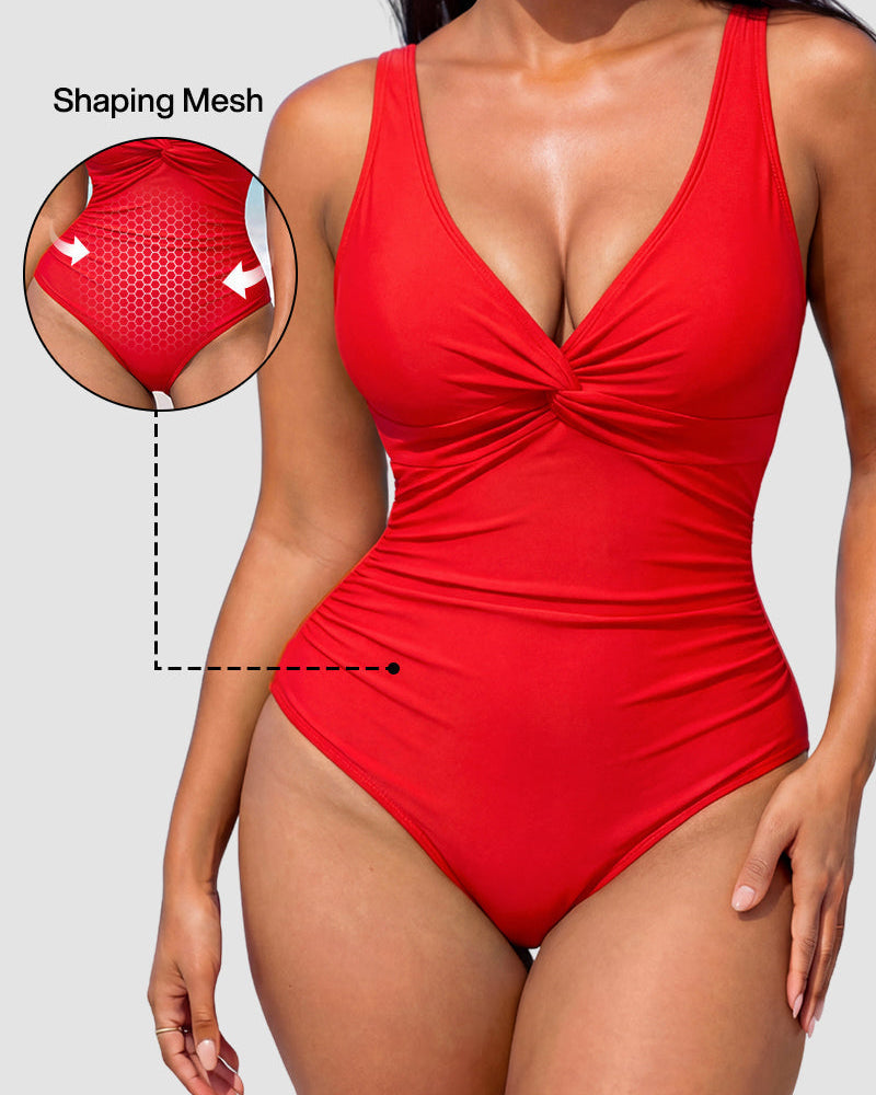 Hourglass™ Ruched Twist Front Slimming One-Piece Swimsuit