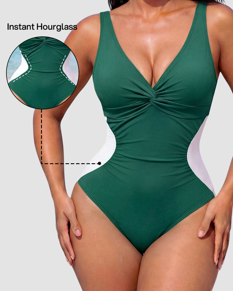 Hourglass™ Ruched Twist Front Slimming One-Piece Swimsuit