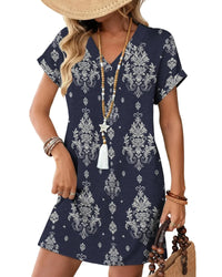 Navy Ethnic Print