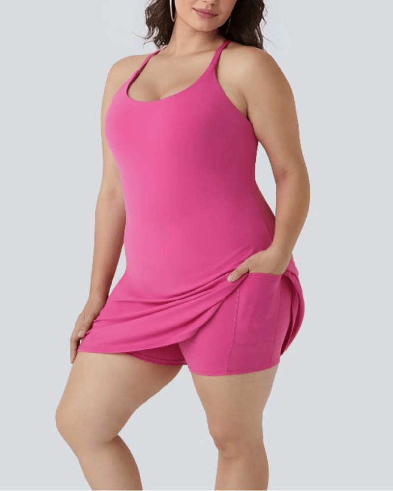 Cloudful™ 2-in-1 Backless Flare Dress – Easy Peezy Edition